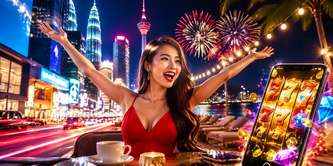 Pemain dari Kuala Lumpur bermain permainan dalam talian pada telefon pintar dengan paparan antara muka kasino moden