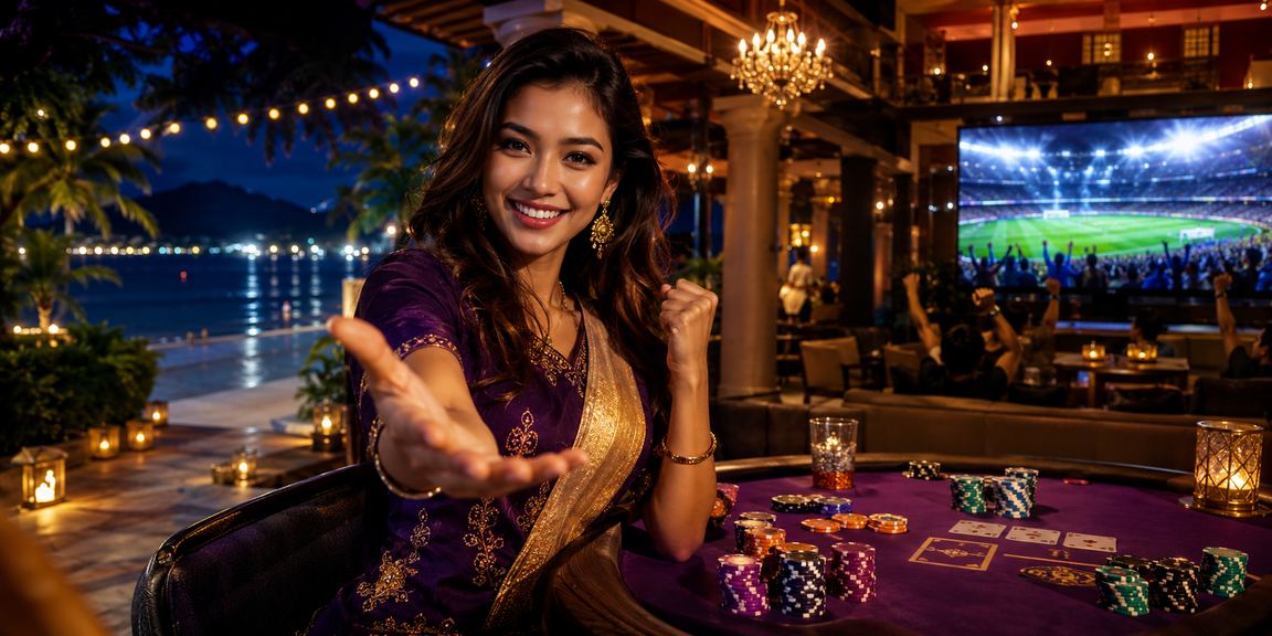 Permainan poker dalam talian di Langkawi dengan suasana meja kad Malaysia yang meriah dan profesional