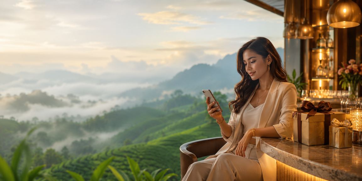 Pengguna Malaysia bermain kasino mudah alih pada telefon pintar dengan antara muka responsif