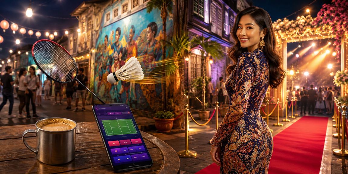 Pengguna di Penang menggunakan telefon pintar dengan paparan kasino mudah alih motif batik Malaysia