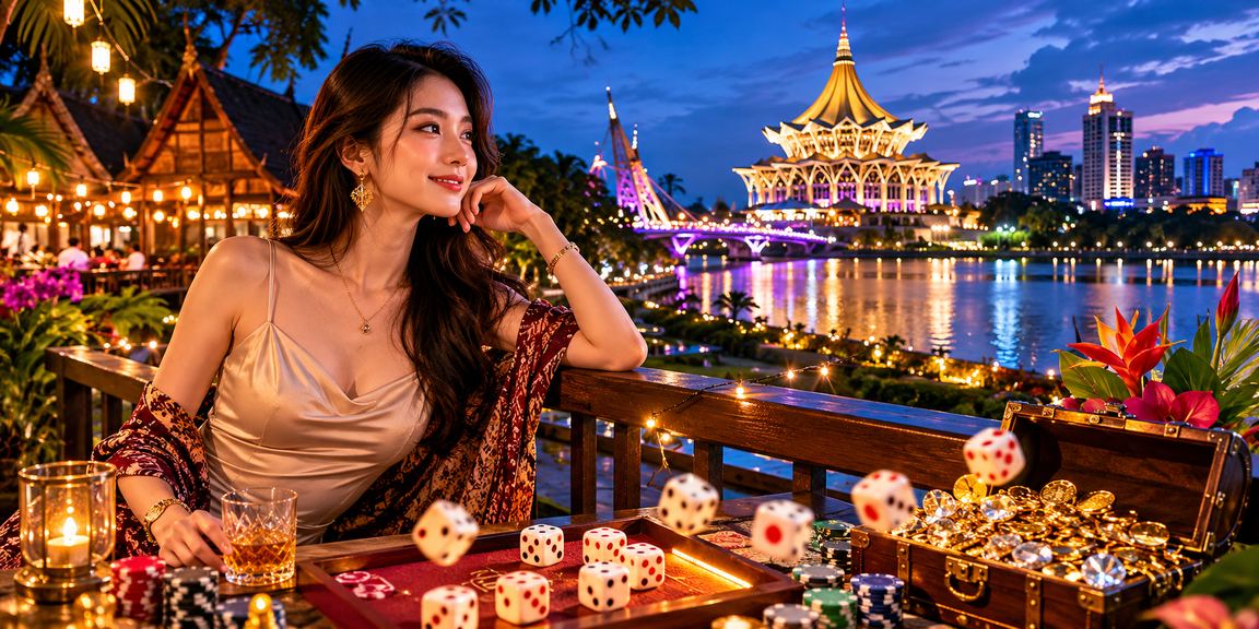 Permainan dadu dan kad dalam talian di Sarawak dengan suasana permainan Malaysia yang penuh semangat